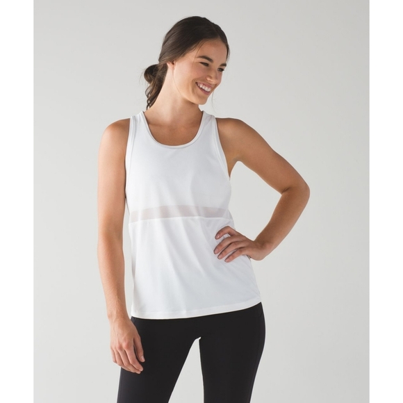 Lululemon Fast as Light 2 In 1 White Tank Top Sports Bra Combo Size 6 - Picture 4 of 6